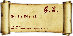 Gurin Márk névjegykártya
